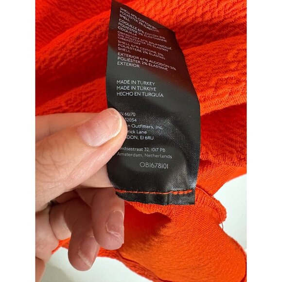 Maeve Anthropologie Orange Sweetheart Neck Long Sleeve Top-sz XL - Picture 6 of 8